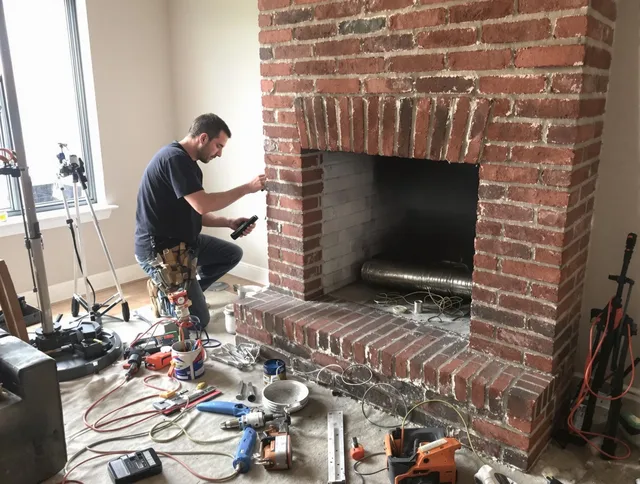 Tustin Chimney Sweep specialist finalizing chimney liner service in Tustin, CA
