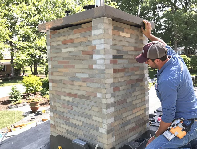 Tustin Chimney Sweep completing a modern chimney remodel in Tustin, CA