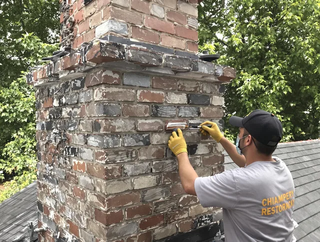 In-progress chimney restoration by Tustin Chimney Sweep in Tustin, CA