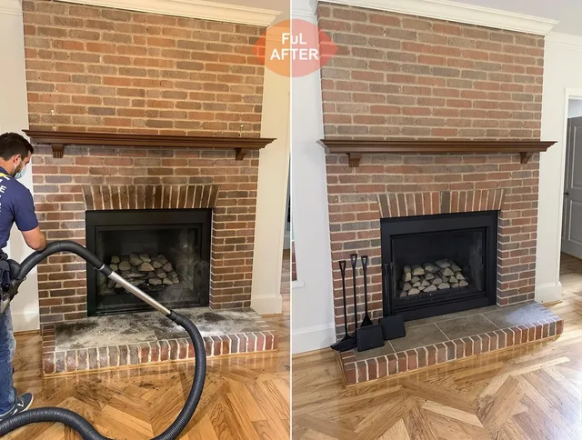 Tustin Chimney Sweep carefully sanitizing a fireplace in Tustin, CA