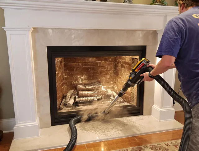Fireplace cleaning performed by Tustin Chimney Sweep in Tustin, CA
