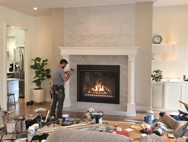 Newly installed fireplace by Tustin Chimney Sweep in Tustin, CA