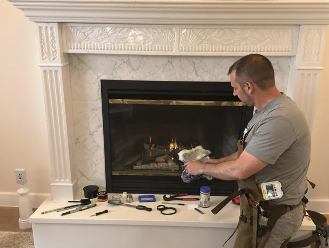 Tustin Chimney Sweep performing fireplace maintenance in Tustin, CA